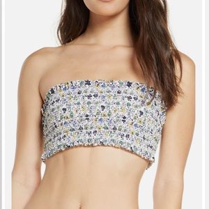 Tory Burch Costa Printed Bandeau Swim Top - NWT